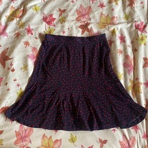 Talbots Navy Cherry Heart skirt